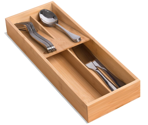 Small Bamboo Cutlery Organizer Tray