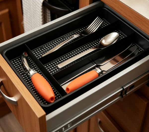 Black Small Cutlery Organizer Tray