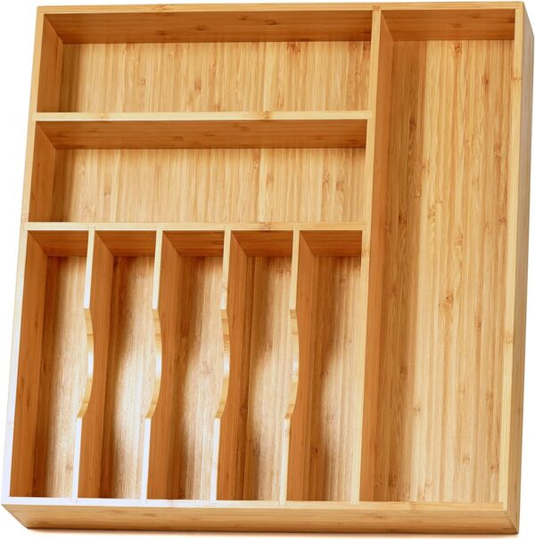 Thickened Large Bamboo Drawer Cutlery Organizer